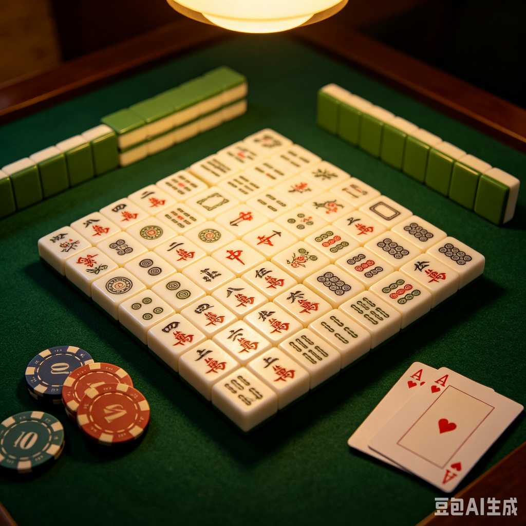 gradient green mahjong set